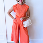 Buttoned Placket Knit Summer Top - The 308 Boutique