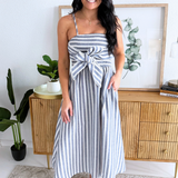 Striped Tie Back Maxi Dress