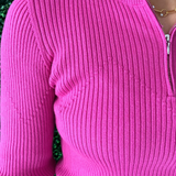 Quarter Zip Turtleneck Top