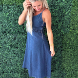 Criss Cross Back Denim Dress