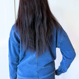 Delphine Knit Denim Sweatshirt