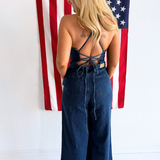 Sleeveless Denim Jumpsuit