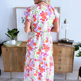 Short Sleeve Floral Patterned Dress