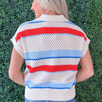 Collared Striped Sweater Top - The 308 Boutique