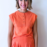 Buttoned Placket Knit Summer Top - The 308 Boutique