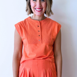 Buttoned Placket Knit Summer Top - The 308 Boutique