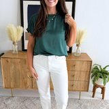 Shirred Short Sleeve Blouse