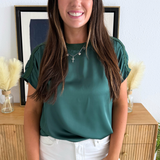Shirred Short Sleeve Blouse