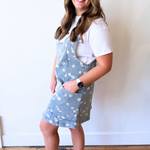Relaxed Fit Daisy Print V Neck Denim Dress - The 308 Boutique