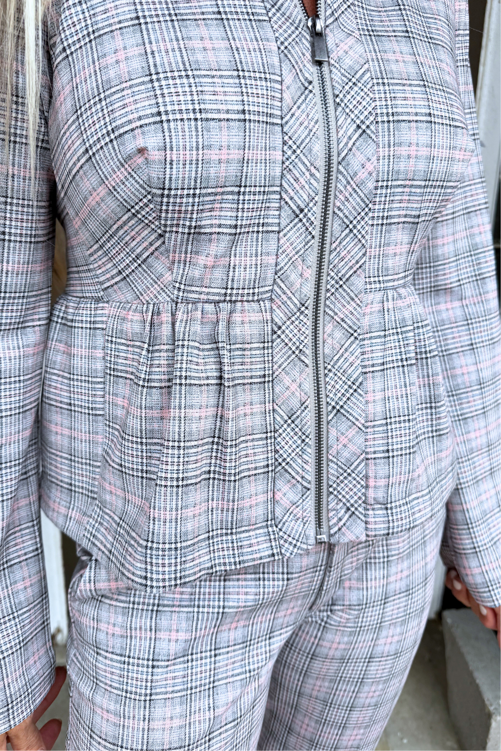 Zip Front Peplum Jacket