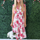 V-Neck Floral Dress