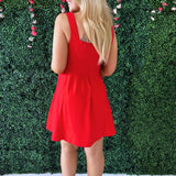Fit and Flare Side Drape Mini Dress