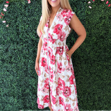 V-Neck Floral Dress