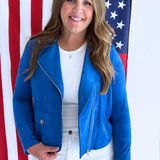 Soft Suede Architectural Moto Jacket