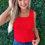 Double Layered Square Neck Wide Strap Tank