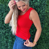 Double Layered Square Neck Wide Strap Tank