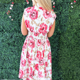 V-Neck Floral Dress
