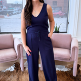 Sleeveless Tie Waist Jumpsuit