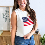 American Flag Sleeveless Top