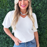 V Neck Knit Top