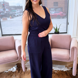 Sleeveless Tie Waist Jumpsuit