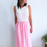 Crew Neck Striped Sweater Top Dress