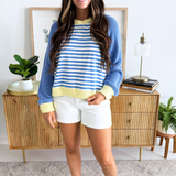 Stripe Pullover w/ Sweater Sleeves