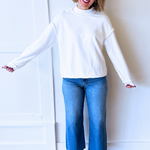 Oversize Drop Shoulder Reversible Mock Neck Sweatshirt - The 308 Boutique