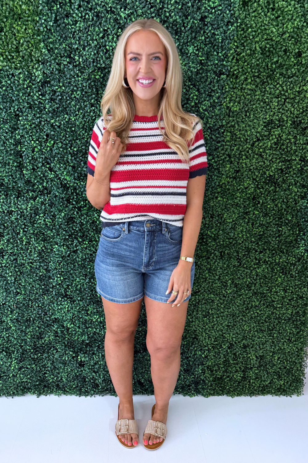 Striped Short Sleeve Knit Top – The 308 Boutique Striped Short Sleeve Knit Top – The 308 Boutique