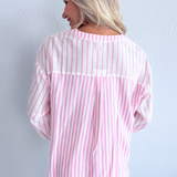 Striped Button Front Dressy Top