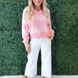 V-Neck Stripe Sweater