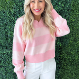V-Neck Stripe Sweater