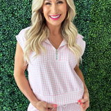 Gingham Zip Up Top