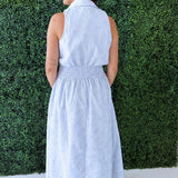 Collared Sleeveless Maxi Dress