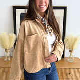 All Day Cropped Suede Jacket