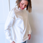 Oversize Drop Shoulder Reversible Mock Neck Sweatshirt - The 308 Boutique