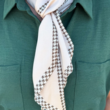 Striped Satin Square Scarf