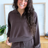 Brushed Modal Cozy Quarter-Zip Sweatshirt