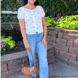 Short Sleeve Scoop Neck Blouse