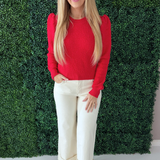 Textured Shoulder Detail Sweater