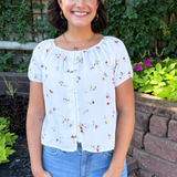 Short Sleeve Scoop Neck Blouse