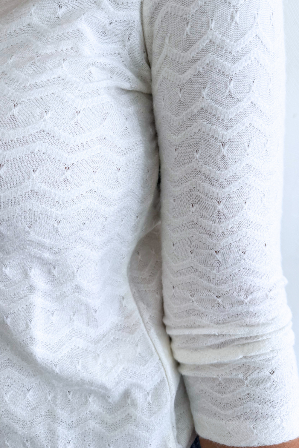 3/4 Sleeve Crewneck Knit Top w/ Rib Trim