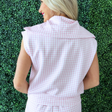 Gingham Zip Up Top