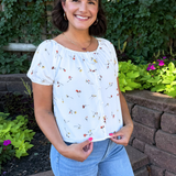 Short Sleeve Scoop Neck Blouse