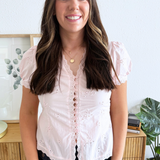 Eyelet Button Up Blouse