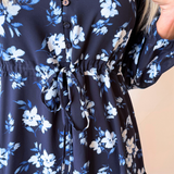 Long Sleeve Floral Chiffon Mini Dress - The 308 Boutique