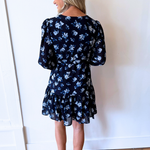 Long Sleeve Floral Chiffon Mini Dress - The 308 Boutique