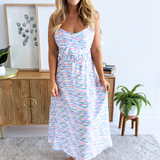 Sleeveless Belt Waist Midi Dress