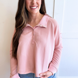 Oversized Collar and Snap Button Neck