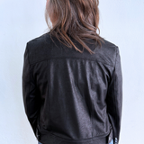 Liquid Leather Zip Cuff Moto Waist Jacket - The 308 Boutique